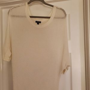 WOMEN'S SIZE MEDIUM CREAM MESH OVERSIZED TOP BY EXPRESS